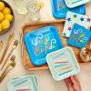 Hallmark Blue and Mint Green Birthday Party Supplies (16 Square Dinner Plates, 16 Square Dessert Plates, 16 Beverage Napkins, 16 Dinner Napkins) Stars and Candles