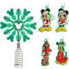 Hallmark Disney Tim Burton’s The Nightmare Before Christmas 5″ Miniature Christmas Tree Topper and 1.7″ Mini Ornaments, Set of 5, Shatterproof(Minnie and Mickey Set)
