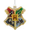 Hallmark Harry Potter Stacked Books with Wand Christmas Ornament,Resin, 2.23 x 2.75 x 2.28 inches, (0002HCM9130)(Glass Hogwarts Crest)