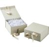 Hallmark Medium Gift Boxes with Bow and Shredded Paper Fill, Pack of 2 (Black 8 inch Box) for Weddings, Graduations, Birthdays, Father’s Day, Groomsmen Gifts, All Occasion(Antique White)