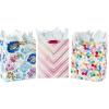 Hallmark Morgan Harper Nichols Gift Bag Bundle (2 Bags: 1 Medium 9″, 1 Large 13″) Pink, Peach, Green, Teal Floral for Birthdays, Mother’s Day, Graduations(White  Pink)