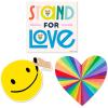 Hallmark Pack of 3 Stickers for Water Bottles, Planners, Notebooks, Wall (Rainbow Hearts Pride Decals for Teens or Adults)