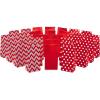 Hallmark Red Party Favor and Wrapped Treat Bags, Assorted Designs (30 Ct., 10 Each of Chevron, White Dots, Solid) for Christmas, Valentines Day, Sweetest Day, May Day, Mothers Day, Care Packages(Red Chevron  Solid  Polka Dot)