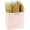 Hallmark Signature Studio 7″ Medium Square Birthday Gift Bag with Tissue Paper (Blush Pink, Gold Foil Happy Birthday) for Wife, Daughter, Sister, Aunt, Teen(Blush Pink with Gold Foil)