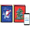 Hallmark and Venmo Christmas Cards (2 Cards with Envelopes) Santa with Unicorn, Rainbow Christmas Tree