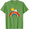 Rainbow Brite & Sprite Vintage Rainbow And Stars Portrait T-Shirt(Grass Green)