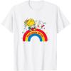 Rainbow Brite & Sprite Vintage Rainbow And Stars Portrait T-Shirt(White)