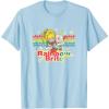 Rainbow Brite & Sprite Vintage Star Stripes Distressed Logo T-Shirt(Baby Blue)
