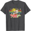 Rainbow Brite & Sprite Vintage Star Stripes Distressed Logo T-Shirt(Dark Heather Grey)