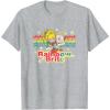 Rainbow Brite & Sprite Vintage Star Stripes Distressed Logo T-Shirt(Heather Grey)
