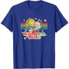Rainbow Brite & Sprite Vintage Star Stripes Distressed Logo T-Shirt(Royal Blue)