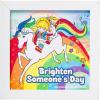 Silver Buffalo Rainbow Brite Starlite Twink Brighten Someone’s Day Gel Coat 6″ x 6″ Framed MDF Wall Art