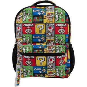 AI ACCESSORY INNOVATIONS Rainbow Brite Backpack for Girls, 16 x 12 x 5 inch School Bag with Laptop Pocket(Super Mario)