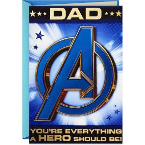 Hallmark Avengers Pack of 3 Fathers Day Cards (Iron Man, Black Panther, Captain America)(Avengers  1 Card With Envelope)