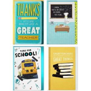Hallmark Back to School Cards Assortment (4 Cards with Envelopes for Teachers or Students)