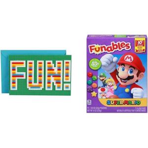 Hallmark Birthday Card & Funables Kids Fruit Snacks Party Gift Bundle