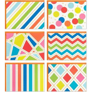 Hallmark Blank Cards Assortment, Bright Patterns (24 Cards with Envelopes)