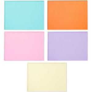 Hallmark Blank Cards and Envelopes Assortment, Pastels (200 Note Cards in Green, Orange, Yellow, Pink, Purple)