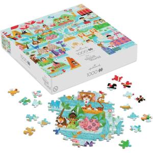 Hallmark Disney 1000-Piece Jigsaw Puzzle, 24″ x 30″ (It’s a Small World Map) Gift for Kids, Teens, Collectors(Disney It’s A Small World)