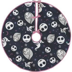 Hallmark Disney Tim Burton’s The Nightmare Before Christmas 48″ Christmas Tree Skirt, Fabric, Gifts for Disney Fans