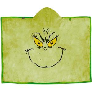 Hallmark Dr. Seuss Grinch Face Hooded Blanket, 50″ x 70″, Gift for Fans, Collectors