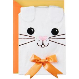 Hallmark Easter Card for Kids (Cute Fuzzy Plush Bunny) (599ETD4046)(Cute Fuzzy Plush Bunny)