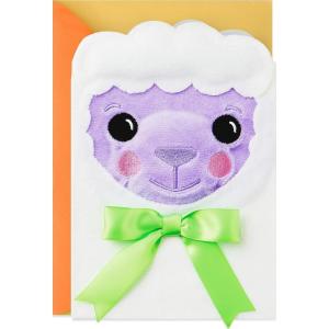 Hallmark Easter Card for Kids (Cute Fuzzy Plush Bunny) (599ETD4046)(Cute Fuzzy Plush Lamb)