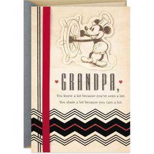 Hallmark Father’s Day Card for Grandpa (Mickey Mouse, World of Love and Experience) (599FFW9465)(Grandpa  Mickey Mouse)