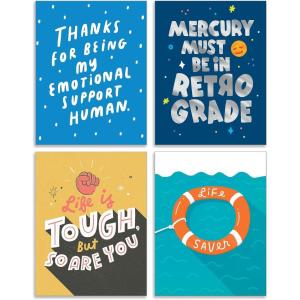 Hallmark Good Mail Cards for Encouragement and Support in Tough Times (Pack of 4 Cards and Envelopes)