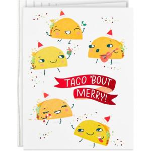 Hallmark Good Mail Cute Christmas Cards (3 Cards with Envelopes: Favorite Bish, Smol-idays, Tons of Tinsel)(Tacos Fun Holiday Cards)
