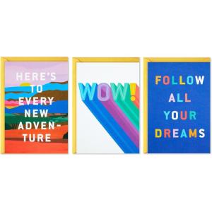 Hallmark Good Mail Graduation Cards Assortment, Every New Adventure (Pack of 3 Cards with Envelopes)(Every New Adventure)