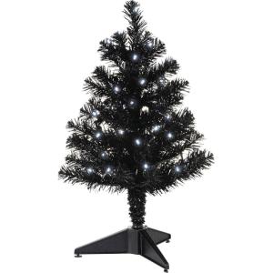 Hallmark Keepsake 2022, Miniature Halloween Tree, Black Christmas Tree with Lights, 18.75″(Mini Black Christmas Tree)