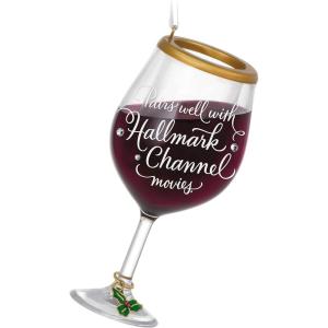 Hallmark Keepsake Christmas Ornament 2021, Hallmark Channel The Perfect Pairing Wine Glass
