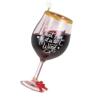 Hallmark Keepsake Christmas Ornament 2023, “I Love Hallmark Channel!”, Hallmark Channel Gifts(Oh  What Fun It Is to Wine)