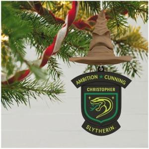 Hallmark Keepsake Christmas Ornament, Personalized Harry Potter, Slytherin Sorting Hat(Personalized Slytherin)