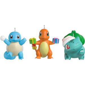 Hallmark Keepsake Mini Christmas Ornaments 2025, Pokémon Squirtle, Charmander, Bulbasaur, Set of 3, Gifts for Gamers(Bulbasaur)