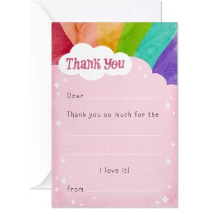 Hallmark Kids Fill in the Blank Thank You Cards, Rainbow (20 Cards with Envelopes)(Fill in the Blank)