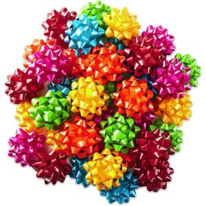 Hallmark Kraft Paper Gift Bows (5 Bows: Gold, White, Blue, Red, Pink) for Birthdays, Graduations, Baby Showers, Presents and More(Red  Pink  Orange  Green  Teal  Yellow)