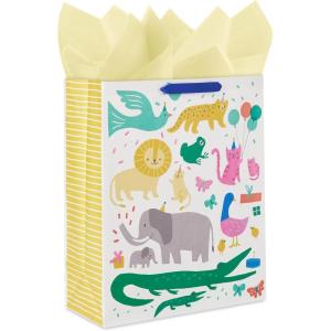 Hallmark Large Baby Gift Bag with Tissue Paper (G is for Girl)(Baby Animals)