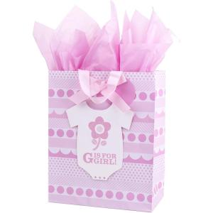 Hallmark Large Baby Gift Bag with Tissue Paper (G is for Girl)(G is for Girl)