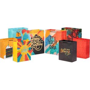 Hallmark Mahogany 13″ Large Birthday Gift Bag Bundle (3 Bags: Happy Birthday, You’re My Shero, Candles) for Mom, Sister, Daughter, Friend, Aunt, Nana(1 Count (Pack of 8))