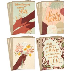 Hallmark Mahogany Thinking of You, Support, Get Well Card Assortment (16 Cards with Envelopes)