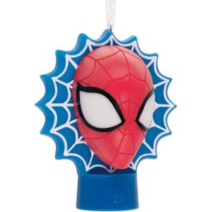 Hallmark Marvel Spider-Man Face on Web Christmas Ornament with Light(Spider-Man with Lights)