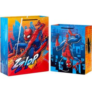 Hallmark Marvel Spider-Man Gift Bags (2 Bags: 1 Large 13″, 1 Extra Large 15″) for Birthdays, Halloween, Christmas, Kids Parties