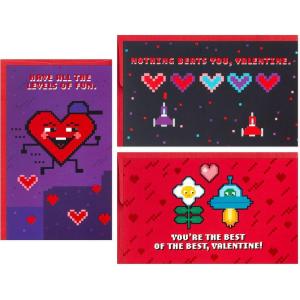Hallmark Mini Valentines Day Cards for Kids School, 8-Bit Video Games (18 Classroom Valentines with Envelopes)(8-Bit Video Games Mini Valentines)