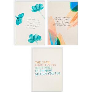 Hallmark Morgan Harper Nichols Pack of 5 Assorted Encouragement Cards, Thinking of You Cards, Friendship Cards (Uplifting Affirmations)(Uplifting Affirmations  Pack of 3)