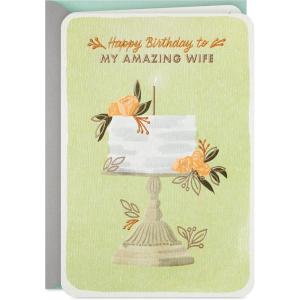 Hallmark Mother’s Day Card for Wife (In Love and Lucky) for Anniversary, Love, Romantic Birthday, Sweetest Day(Birthday Cake)