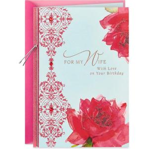 Hallmark Mother’s Day Card for Wife (In Love and Lucky) for Anniversary, Love, Romantic Birthday, Sweetest Day(Red  Blue)