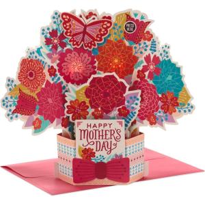 Hallmark Musical Mothers Day Pop Up Card with Light (Displayable Pot of Flowers, Plays Happy by Pharrell Williams)(Pop Up Pot of Flowers)