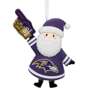Hallmark NFL Baltimore Ravens Santa Fan Christmas Ornament, Gifts for Sports Fans